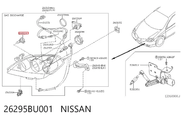 Żarówka halogenowa 26295BU001 Nissan/Infiniti