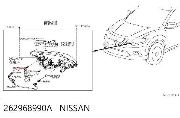 Żarówka 262968990A Nissan/Infiniti
