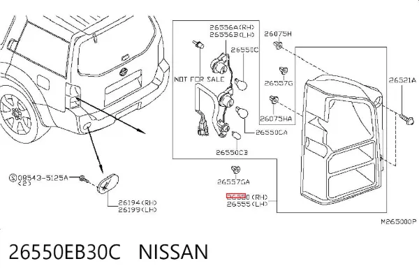 Lampa zespolona tylna prawa 26550EB30C Nissan/Infiniti