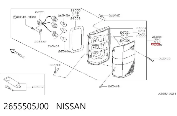 Lampa zespolona tylna lewa Nissan Patrol Y60