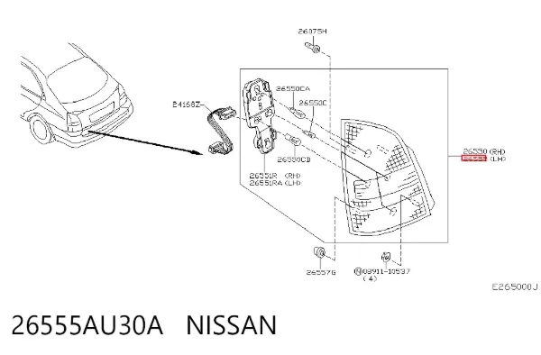 Lampa zespolona tylna lewa Nissan Primera P12