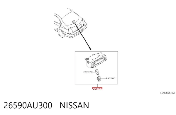 Lampa stop tylna dodatkowa Nissan Primera P12