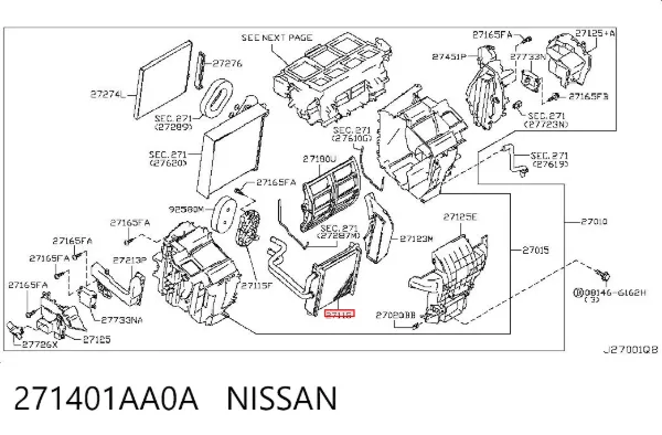 Chłodnica nagrzewnicy (ogrzewacza) 271401AA0A Nissan/Infiniti