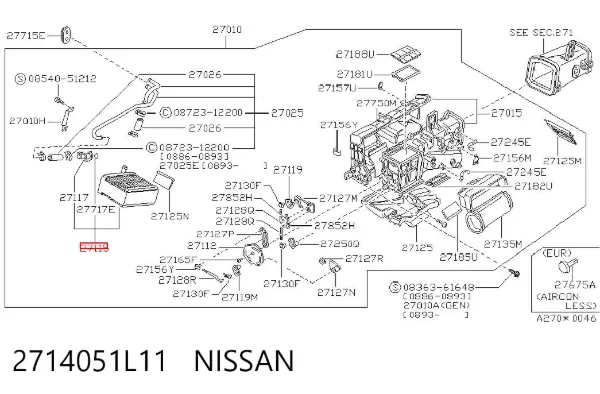 Chłodnica nagrzewnicy (ogrzewacza) Nissan Patrol Y60