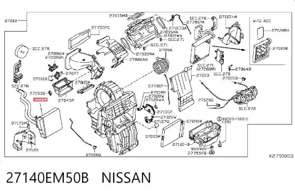 Chłodnica nagrzewnicy (ogrzewacza) Nissan Tiida C11X