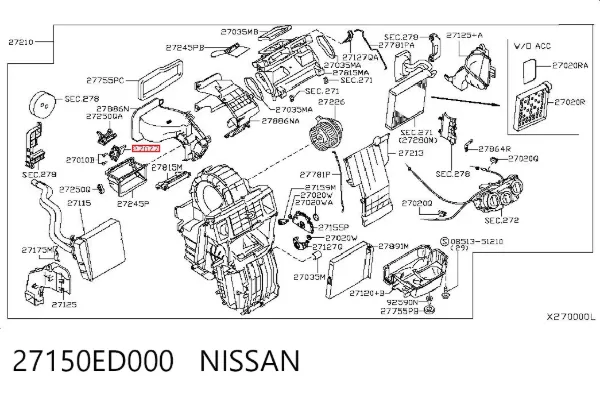 Rezystor wentylatora nagrzewnicy (ogrzewacza kabiny) 27150ED000 Nissan/Infiniti