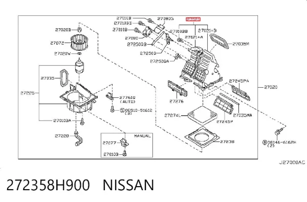 Filtr kabiny 272358H900 Nissan/Infiniti