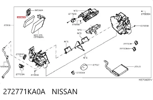 Filtr kabiny 272771KA0A Nissan/Infiniti