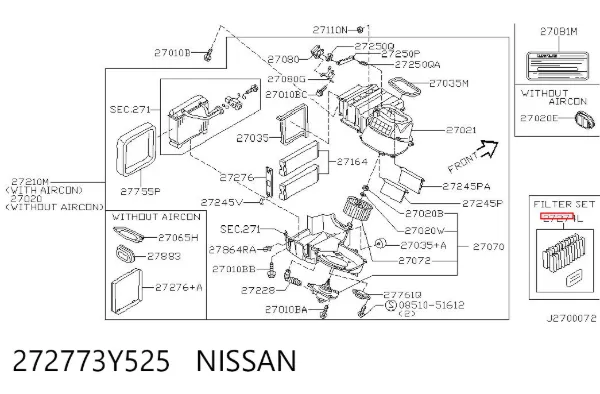 Filtr kabiny 272773Y525 Nissan/Infiniti