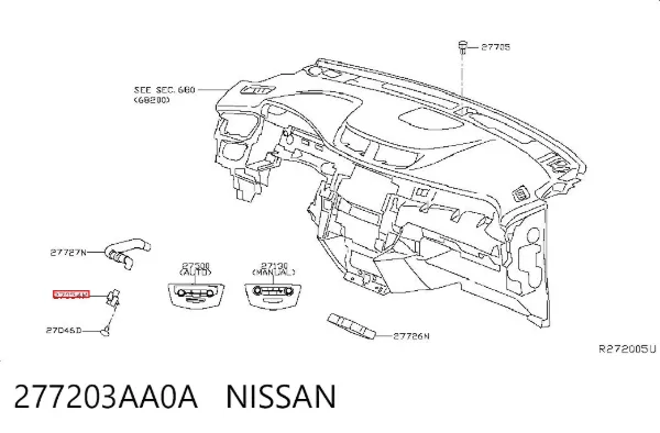 Czujnik temperatury wewnętrznej 277203AA0A Nissan/Infiniti