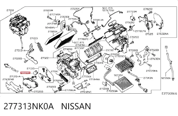 Silniczek klapy nagrzewnicy 277313NK0A Nissan/Infiniti