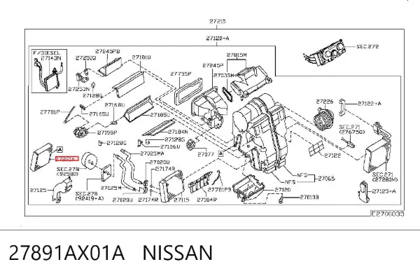 Filtr kabiny 27891AX01A Nissan/Infiniti
