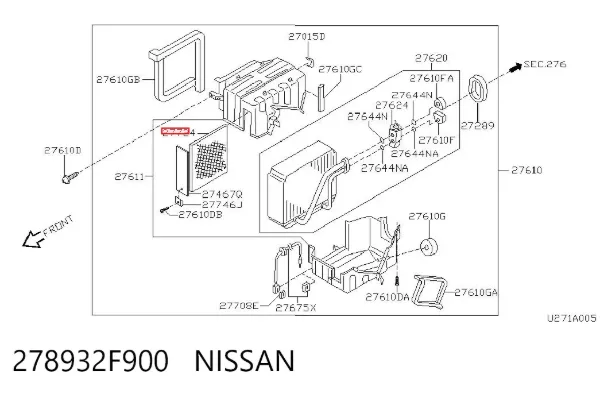 Filtr kabiny 278932F900 Nissan/Infiniti