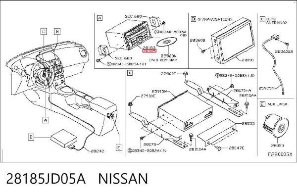 Radioodtwarzacz (radio AM/FM) 28185JD05A Nissan/Infiniti