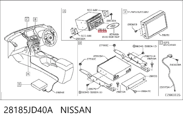 Radioodtwarzacz (radio AM/FM) 28185JD40A Nissan/Infiniti