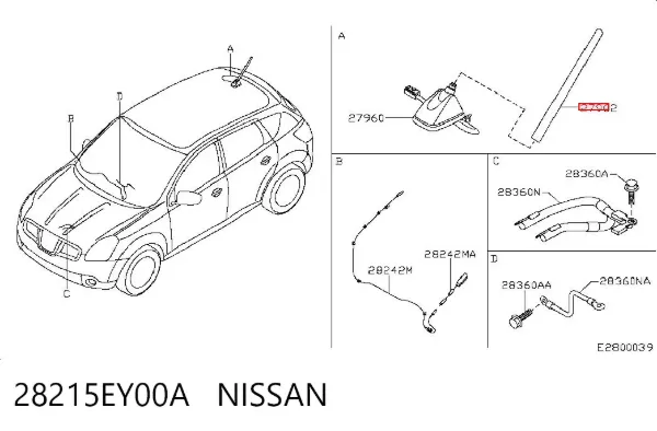 Antena Nissan Note E11