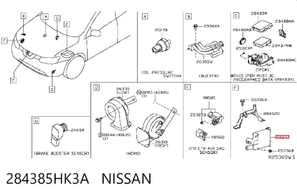 Sterownik tempomatu 284385HK3A Nissan/Infiniti