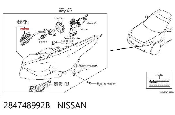 Ksenon, sterownik 284748992B Nissan/Infiniti