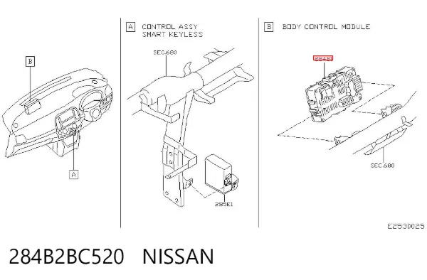 Blok komfortu 284B2BC520 Nissan/Infiniti