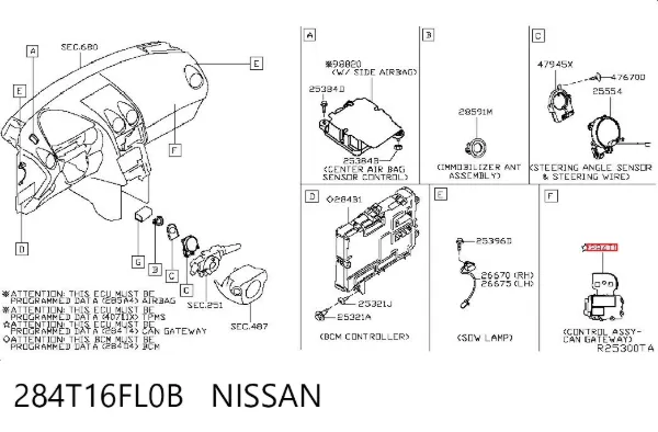 Moduł "Interfejs diagnostyczny" 284T16FL0B Nissan/Infiniti