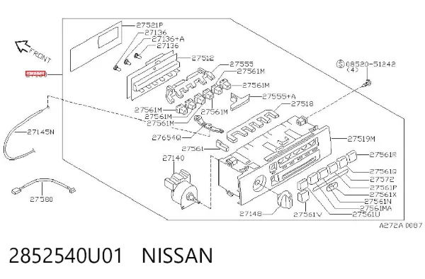 Sterownik trybów ogrzewania/klimatyzacji Nissan Maxima A32