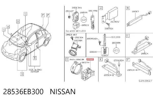 Czujnik deszczu Nissan Qashqai I