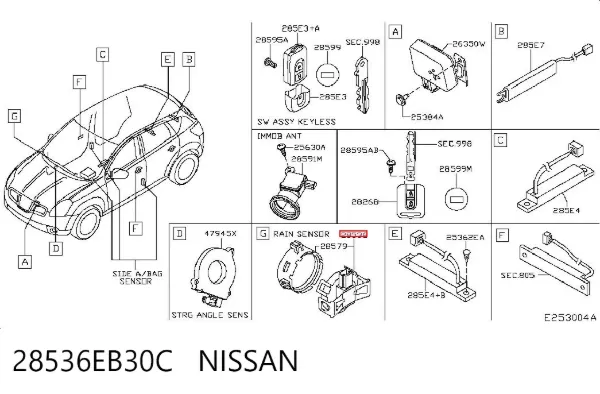 Czujnik deszczu 28536EB30C Nissan/Infiniti
