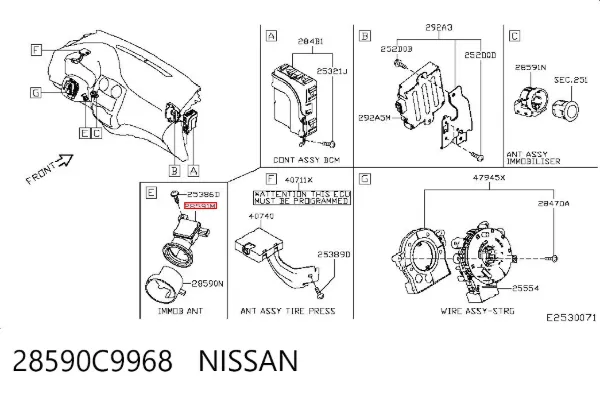 Sterownik immobilizera 28590C9968 Nissan/Infiniti