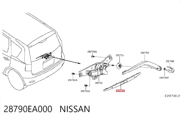 Pióro wycieraczki szyby tylnej 28790EA000 Nissan/Infiniti