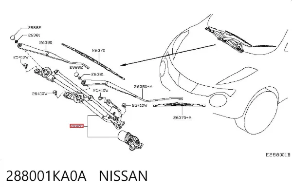 Mechanizm wycieraczek Nissan JUKE JPN