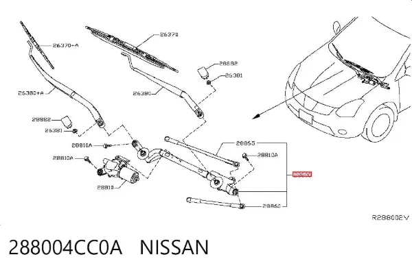 Mechanizm wycieraczek 288004CC0A Nissan/Infiniti