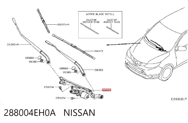 Mechanizm wycieraczek 288004EH0A Nissan/Infiniti