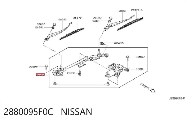 Mechanizm wycieraczek 2880095F0C Nissan/Infiniti