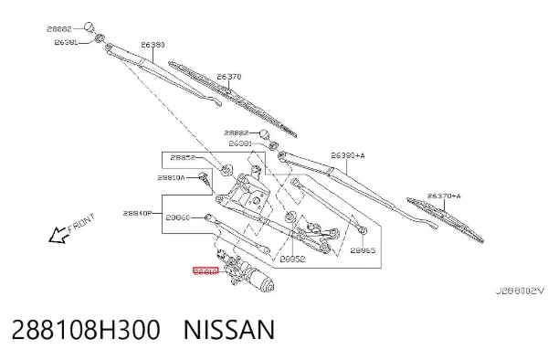 Silniczek wycieraczki szyby przedniej Nissan X-Trail T30