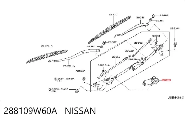 Silniczek wycieraczki szyby przedniej Nissan Teana J31