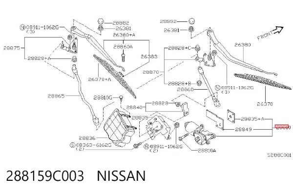 Silniczek wycieraczki szyby przedniej Nissan Vanette CARGO