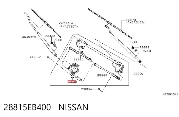 Silniczek wycieraczki szyby przedniej Nissan Navara NP300 III
