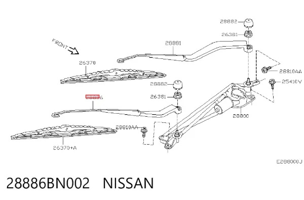 Ramię wycieraczki szyby przedniej Nissan Almera II