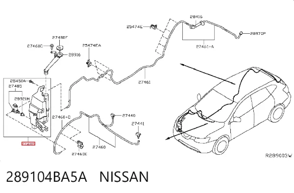 Zbiorniczek spryskiwacza szyb 289104BA5A Nissan/Infiniti