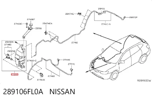 Zbiorniczek spryskiwacza szyb 289106FL0A Nissan/Infiniti