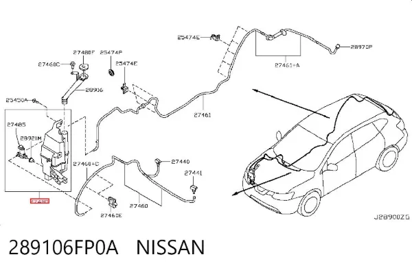 Zbiorniczek spryskiwacza szyb 289106FP0A Nissan/Infiniti