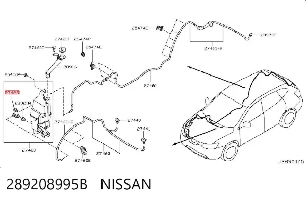 Pompka spryskiwacza szyby przedniej 289208995B Nissan/Infiniti