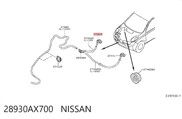 Dysza spryskiwacza szyby przedniej prawa 28930AX700 Nissan/Infiniti