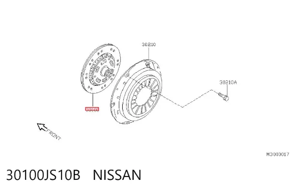Tarcza sprzęgła 30100JS10B Nissan/Infiniti