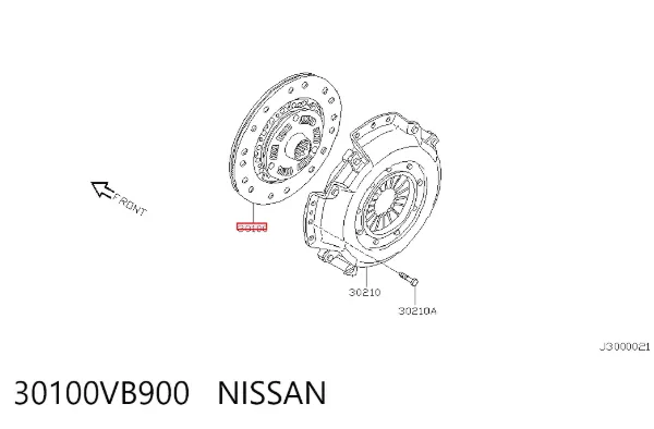 Tarcza sprzęgła 30100VB900 Nissan/Infiniti