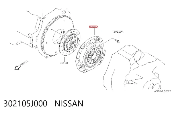 Docisk sprzęgła 302105J000 Nissan/Infiniti