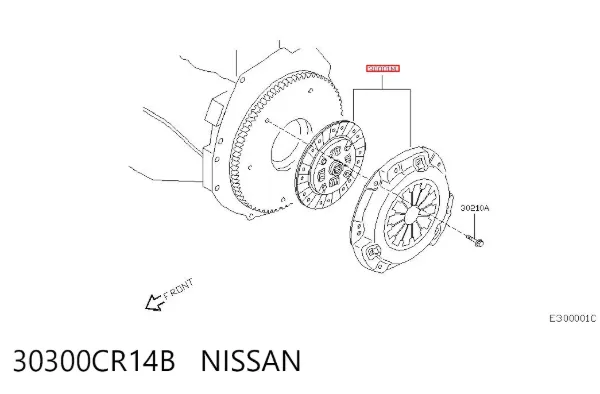Zestaw sprzęgła (3 części) 30300CR14B Nissan/Infiniti