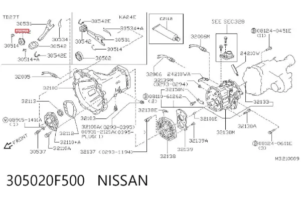 Łożysko wyciskowe sprzęgła 305020F500 Nissan/Infiniti