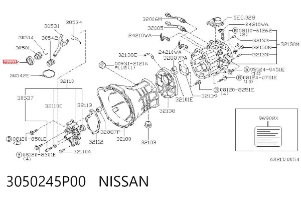 Łożysko wyciskowe sprzęgła 3050245P00 Nissan/Infiniti