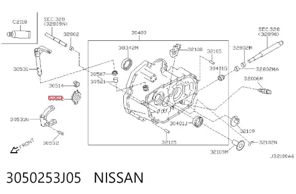 Łożysko wyciskowe sprzęgła 3050253J05 Nissan/Infiniti